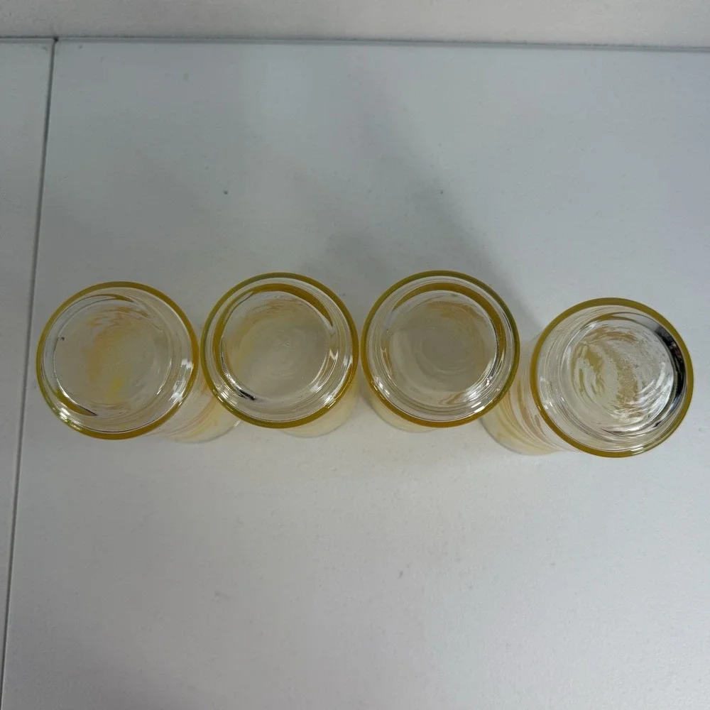 Set of 4 VTG  Libbey Golden‎ Wheat Harvest Tumblers  16 oz. Drinking Glasses